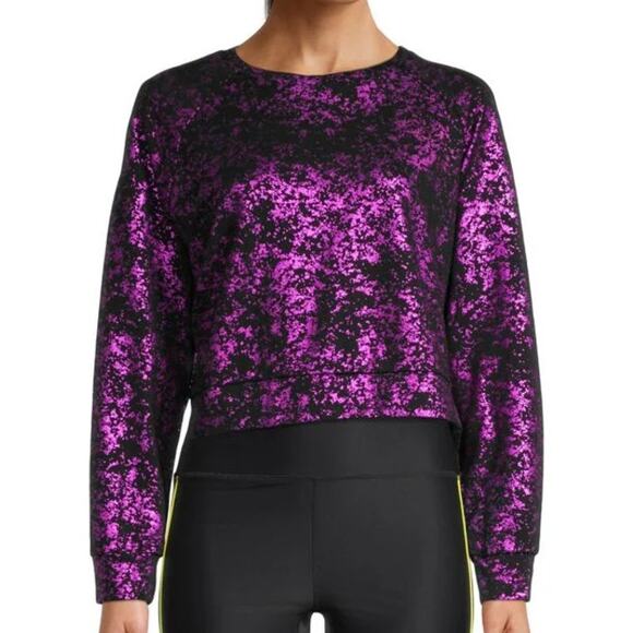 New ~ TEREZ ~ Metallic Burnout Sweatshirt Size S - Picture 1 of 8